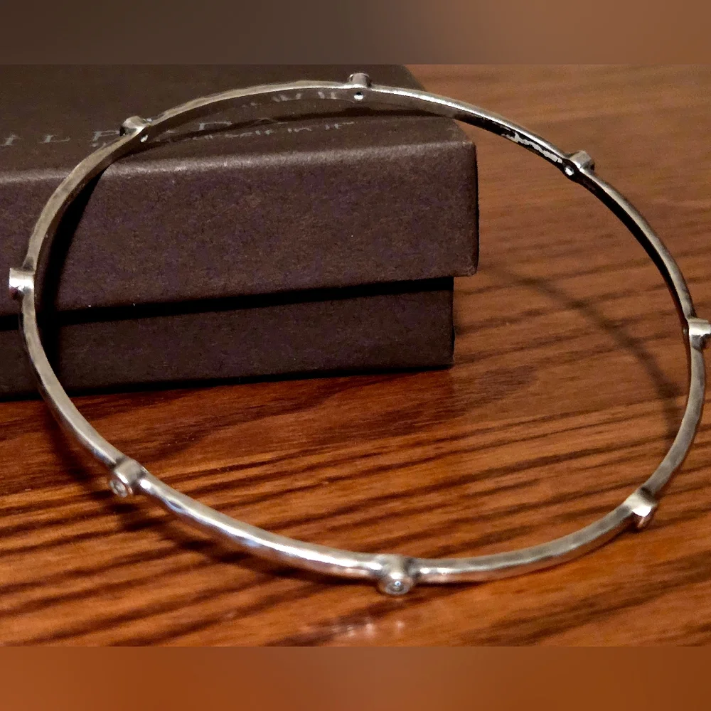 Silpada Sterling Silver & Zirconia Bangle Bracelet - Picture 2 of 7